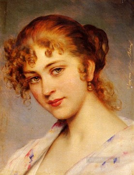 ウジェーヌ・デ・ブラース Painting - 若い女性の肖像 女性ユージン・デ・ブラース